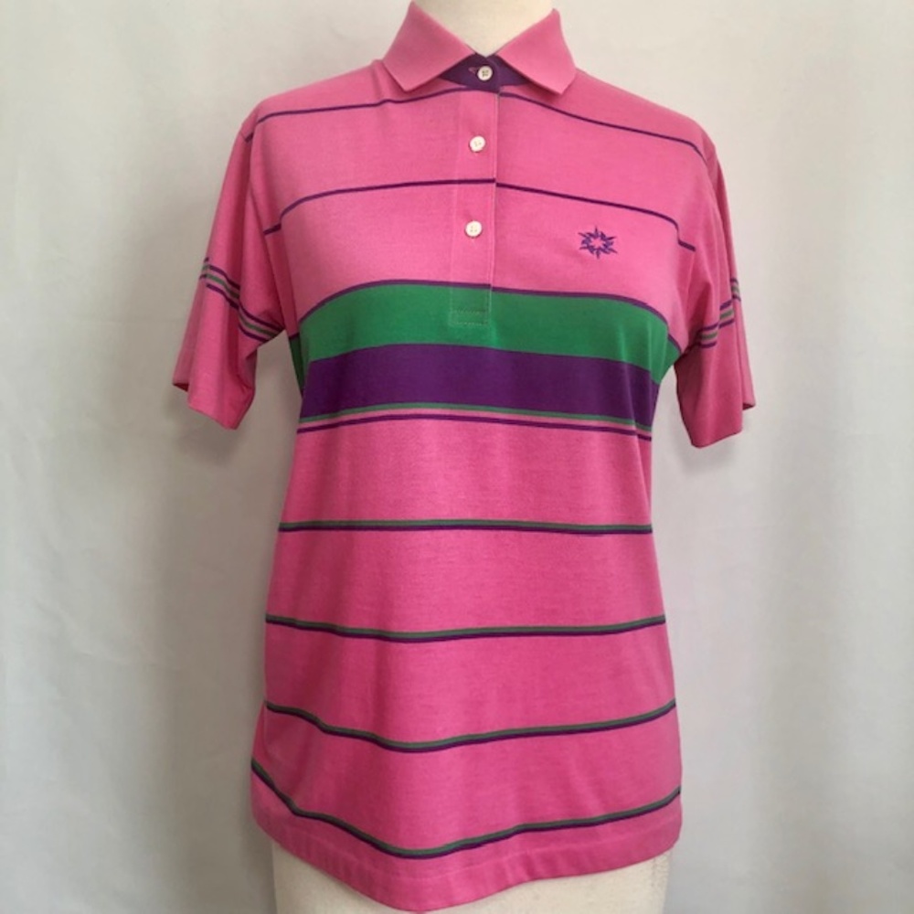 Vintage aurea Polo Womens Shirt Pink Size Medium
